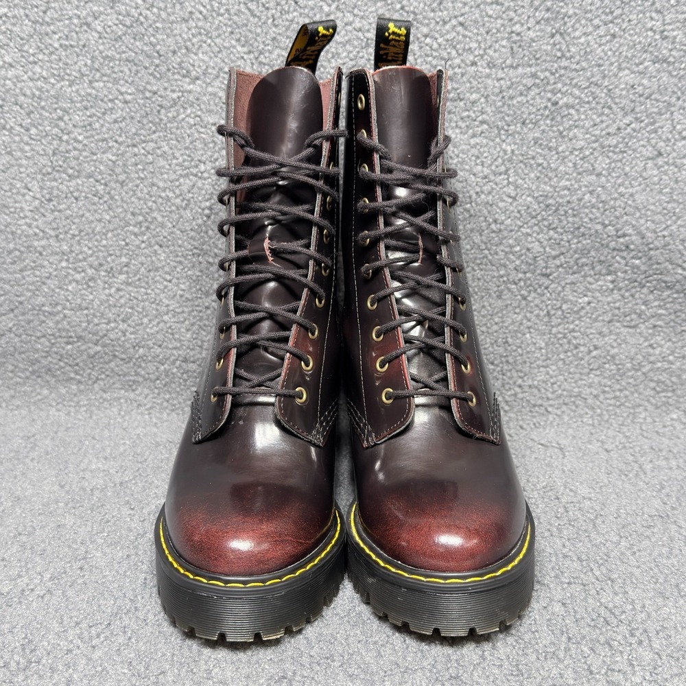 Dr Martens Kendra Womens Size 7 Platform Heeled Boots Cherry Red Arcadia Leather - Picture 2 of 9